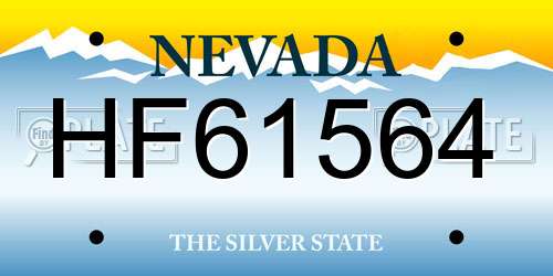 HF61564 Nevada License Plate
