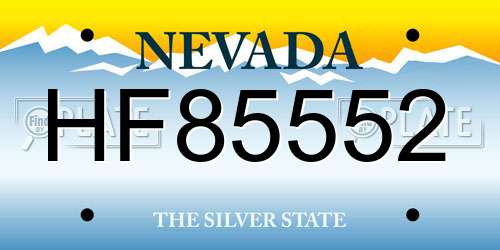 HF85552 Nevada License Plate
