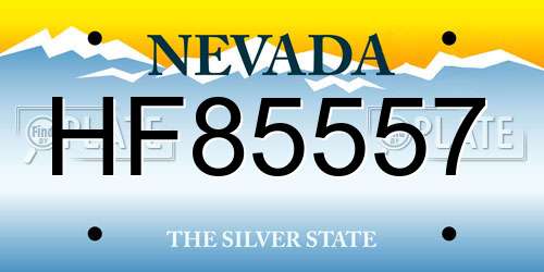 HF85557 Nevada License Plate