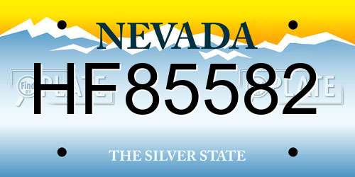 HF85582 Nevada License Plate