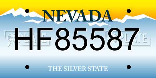 HF85587 Nevada License Plate