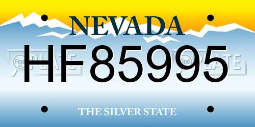 HF85995 Nevada License Plate