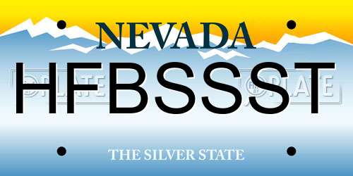 HFBSSST Nevada License Plate