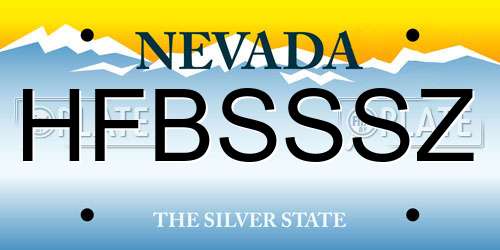 HFBSSSZ Nevada License Plate