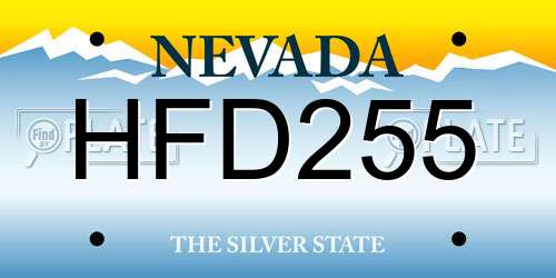 HFD255 Nevada License Plate