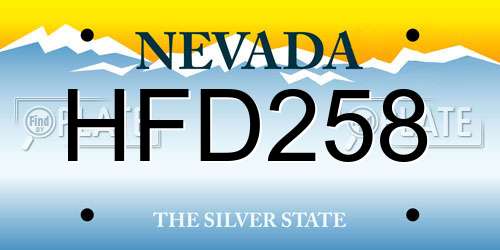 HFD258 Nevada License Plate