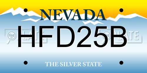 HFD25B Nevada License Plate