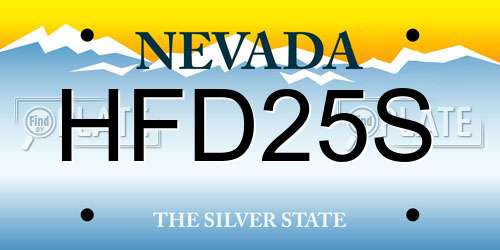 HFD25S Nevada License Plate