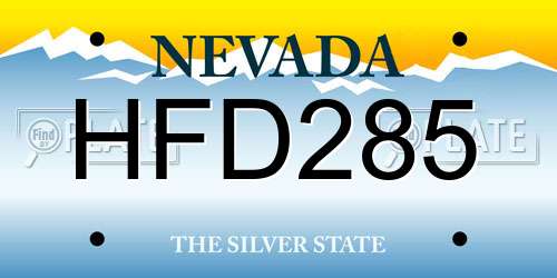 HFD285 Nevada License Plate
