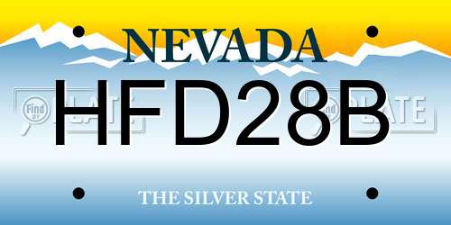 HFD28B Nevada License Plate