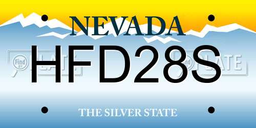 HFD28S Nevada License Plate