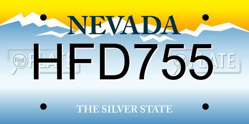 HFD755 Nevada License Plate