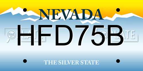 HFD75B Nevada License Plate