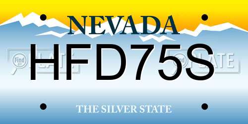 HFD75S Nevada License Plate