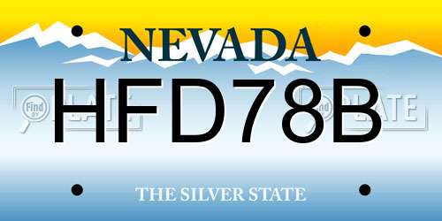 HFD78B Nevada License Plate