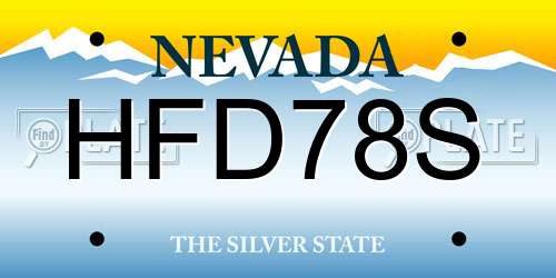 HFD78S Nevada License Plate