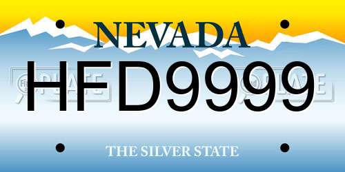 HFD9999 Nevada License Plate