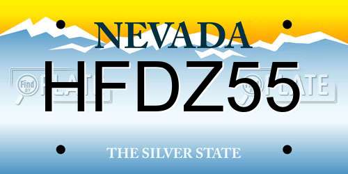 HFDZ55 Nevada License Plate