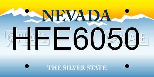 HFE6050 Nevada License Plate