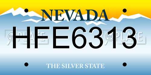 HFE6313 Nevada License Plate