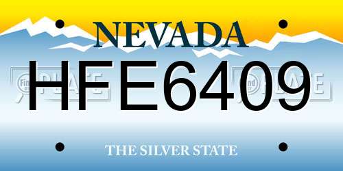 HFE6409 Nevada License Plate