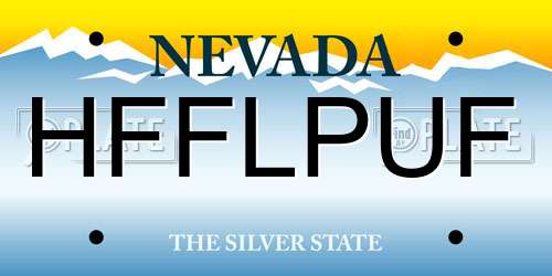 HFFLPUF Nevada License Plate