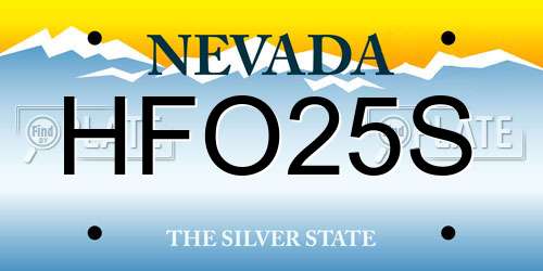 HFO25S Nevada License Plate