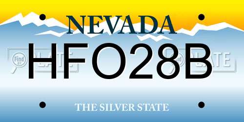 HFO28B Nevada License Plate