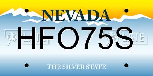 HFO75S Nevada License Plate