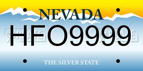 HFO9999 Nevada License Plate