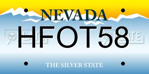 HFOT58 Nevada License Plate
