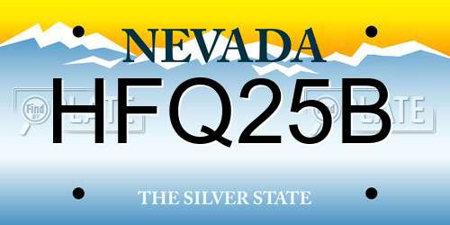HFQ25B Nevada License Plate