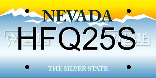 HFQ25S Nevada License Plate