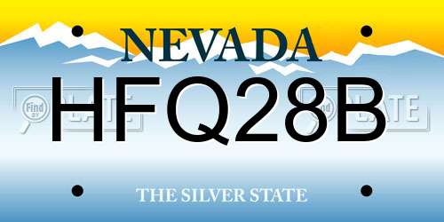 HFQ28B Nevada License Plate
