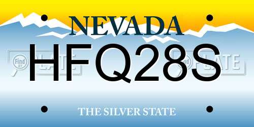 HFQ28S Nevada License Plate