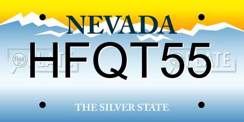 HFQT55 Nevada License Plate