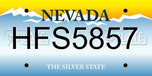 HFS5857 Nevada License Plate