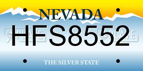 HFS8552 Nevada License Plate