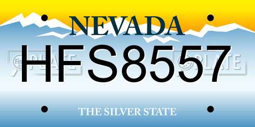 HFS8557 Nevada License Plate