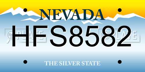 HFS8582 Nevada License Plate