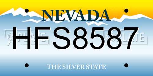 HFS8587 Nevada License Plate