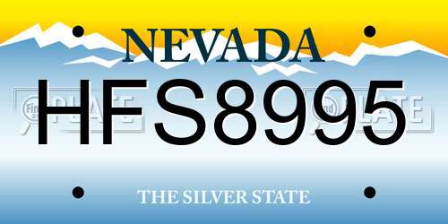 HFS8995 Nevada License Plate