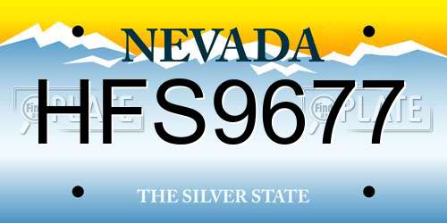 HFS9677 Nevada License Plate