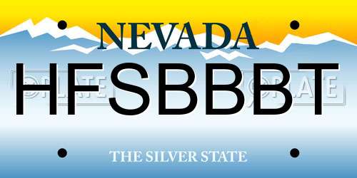 HFSBBBT Nevada License Plate