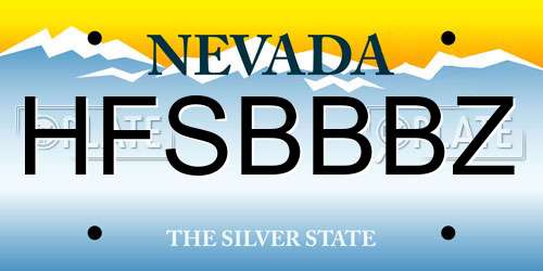 HFSBBBZ Nevada License Plate