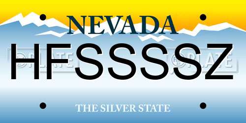 HFSSSSZ Nevada License Plate