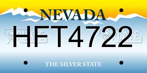 HFT4722 Nevada License Plate