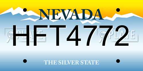 HFT4772 Nevada License Plate