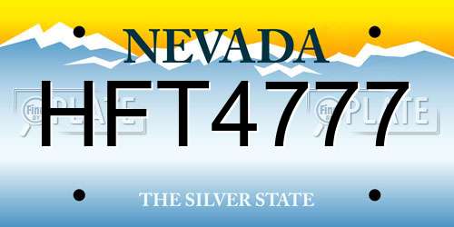 HFT4777 Nevada License Plate
