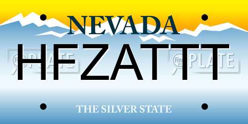 HFZATTT Nevada License Plate